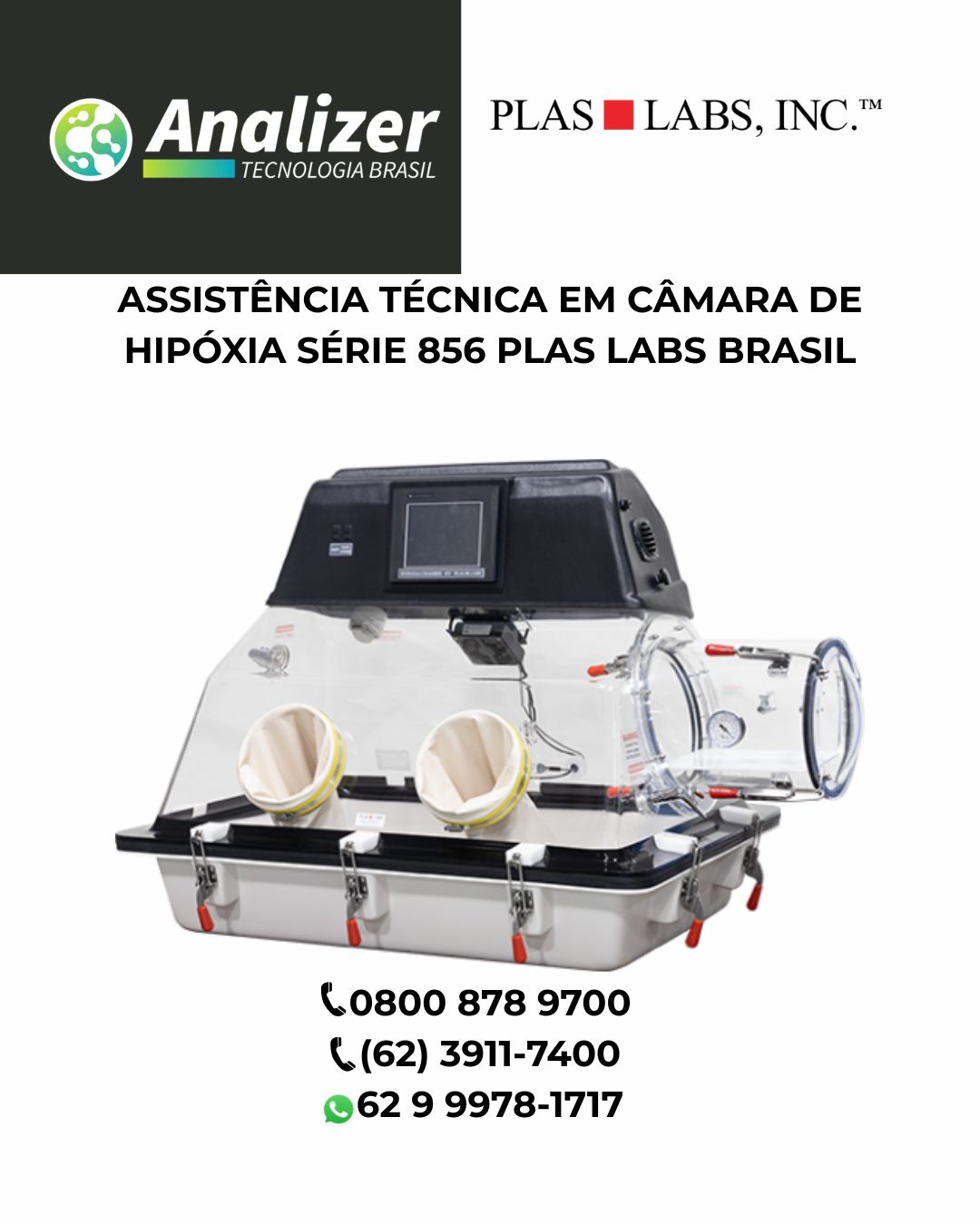ASSISTÊNCIA TÉCNICA EM CÂMARA DE HIPÓXIA SÉRIE 856 PLAS LABS BRASIL