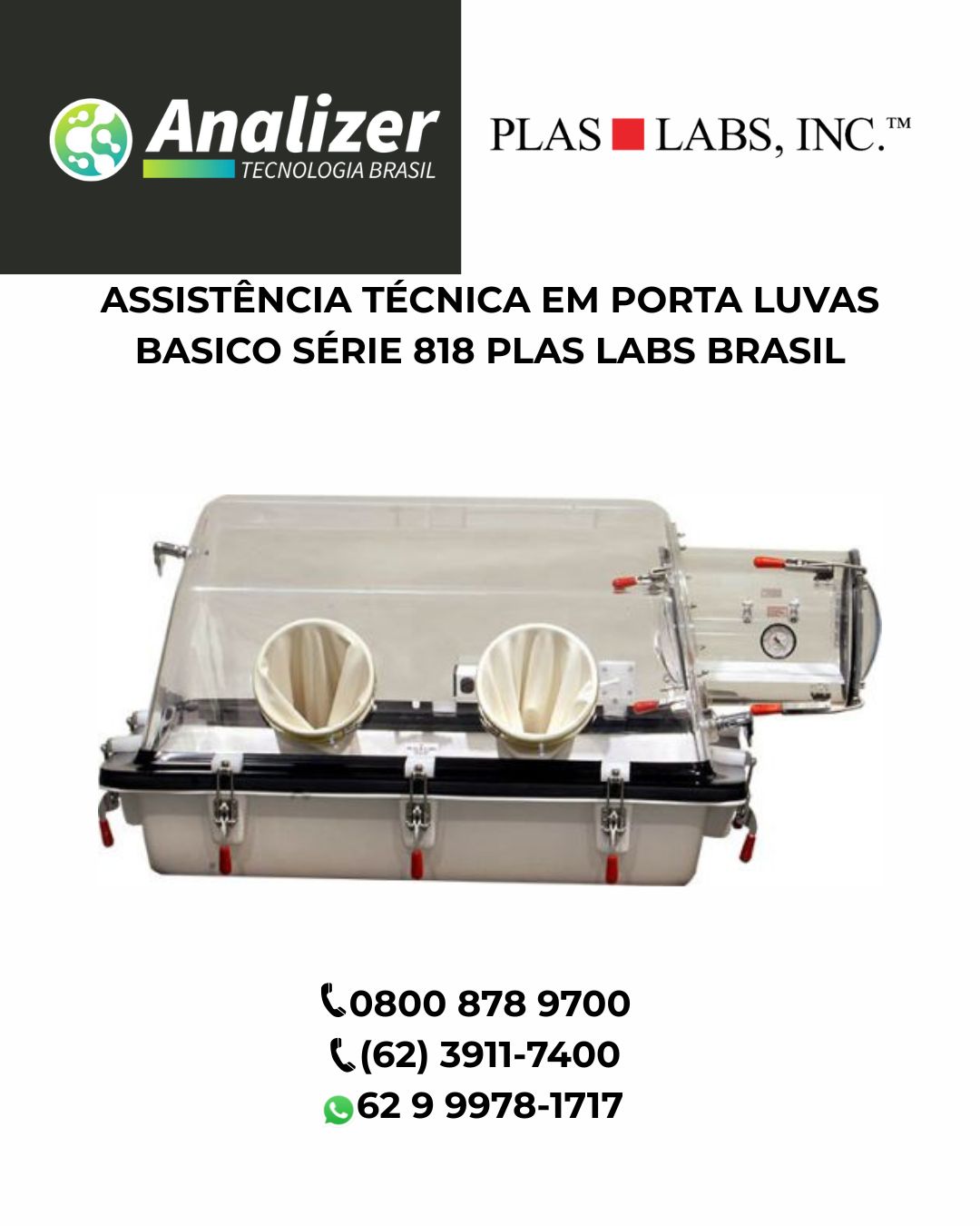 ASSISTÊNCIA TÉCNICA EM PORTA LUVAS BASICO SÉRIE 818 PLAS LABS BRASIL