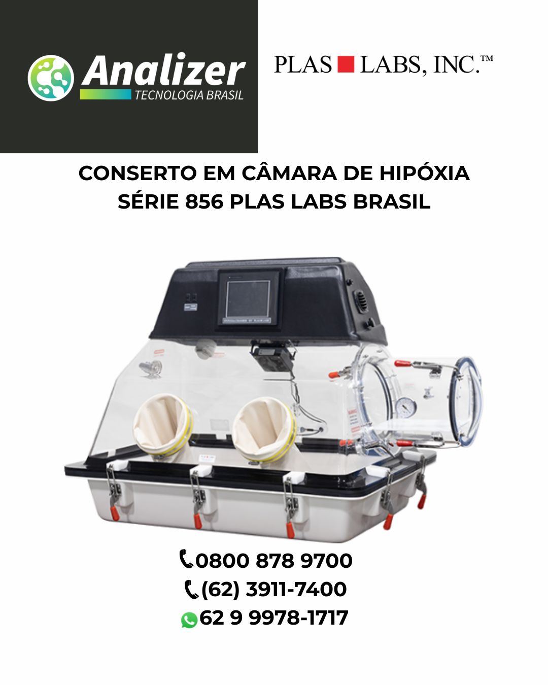 CONSERTO EM CÂMARA DE HIPÓXIA SÉRIE 856 PLAS LABS BRASIL