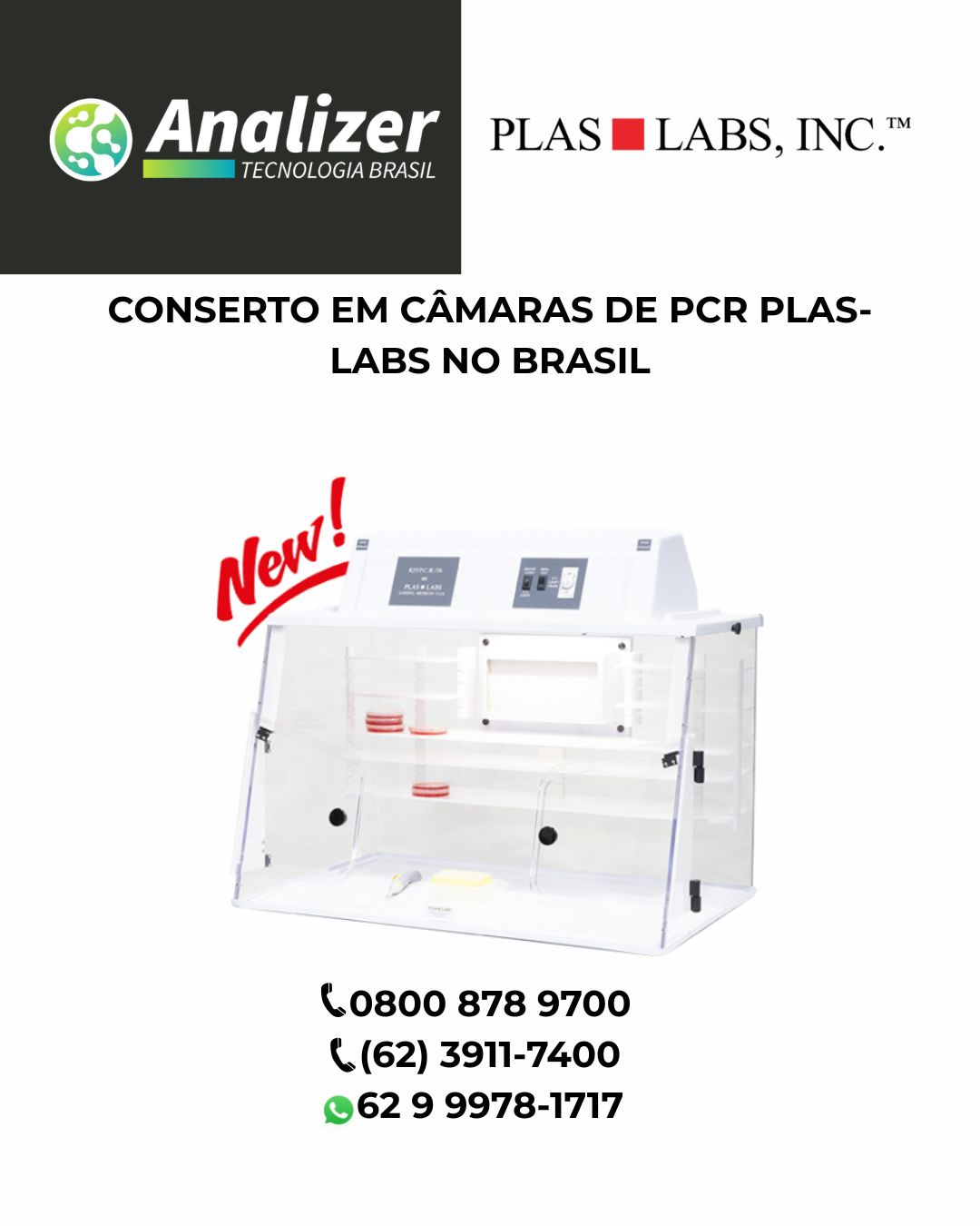 CONSERTO EM CÂMARAS DE PCR PLAS LABS NO BRASIL