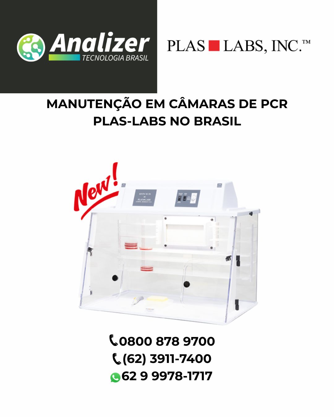 MANUTENÇÃO EM CÂMARAS DE PCR PLAS LABS NO BRASIL