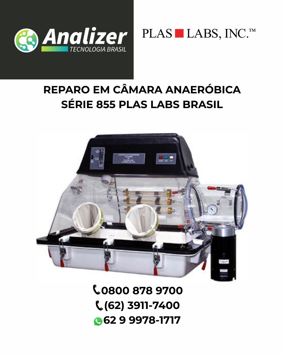 REPARO EM CÂMARA ANAERÓBICA SÉRIE 855 PLAS LABS BRASIL
